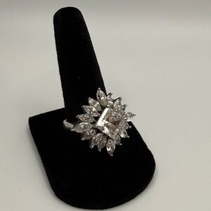 Sterling Silver and CZ Stunning Cocktail Ring.
Size 8.
$32 obo